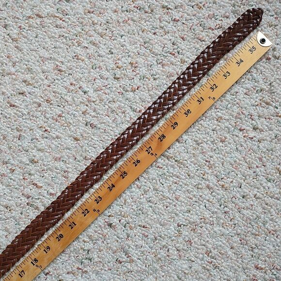 Classic Braided Leather Belt with Gold Buckle - Picture 7 of 10